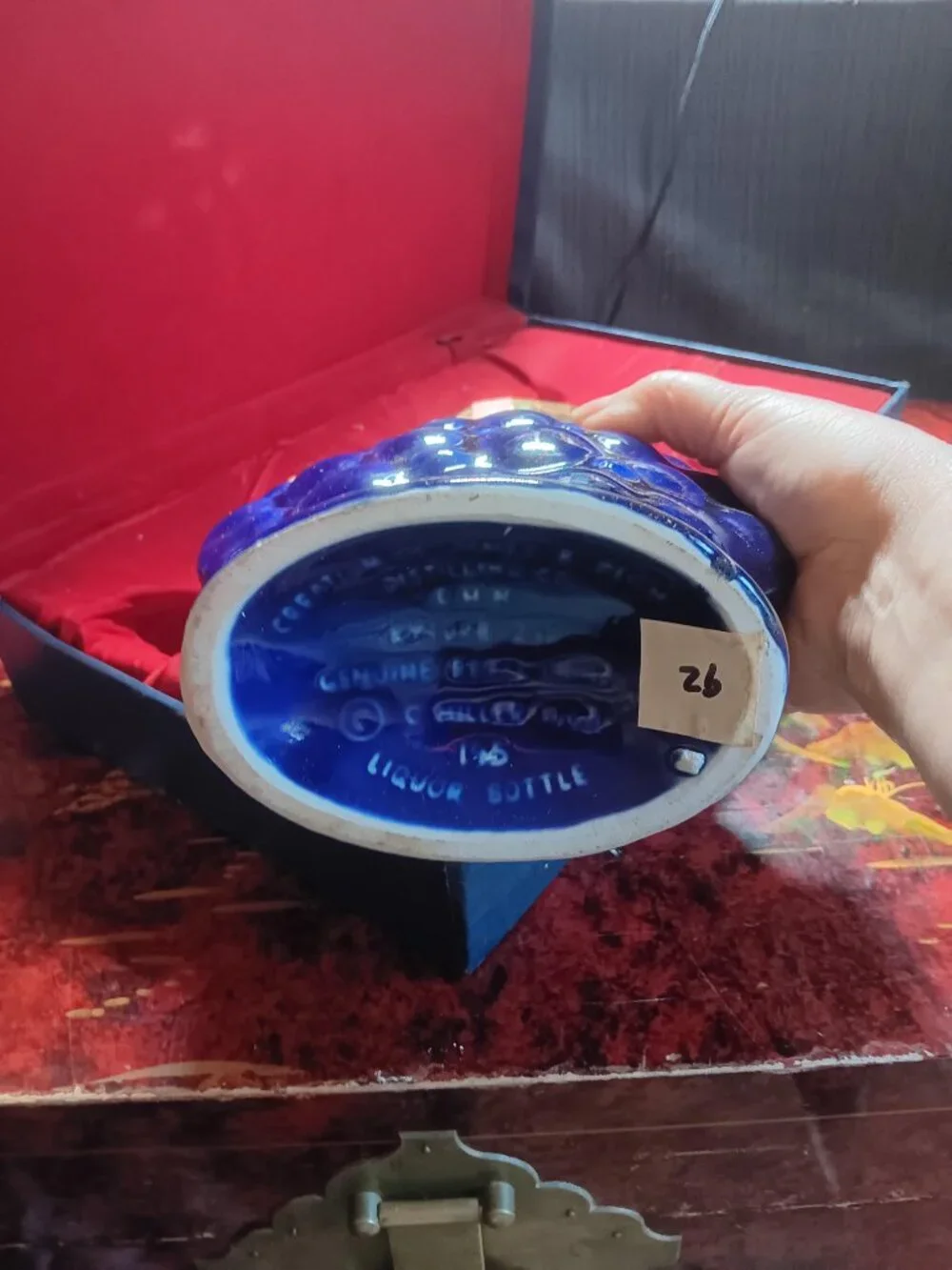 Jim Beam 175 Months Decanter Cobalt Blue Grape Regal China With Box***READ***